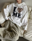 Love Leopard Lettering Hoodie