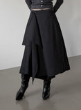 Beon Drape Unbalanced Flared Skirt