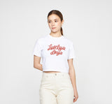 Ribbon Typo Heart Crop Short Sleeve Tee