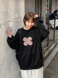 [BAONHAUS] Billbes Flower Patch Fuzz Round Sweatshirt
