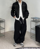 Delf over wide denim pants
