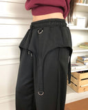 Herr Strap Banding Waist Layered Pile Training Skirt Pants