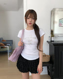Metallic Cross Slim Short Sleeve