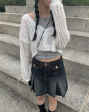 Public Cable Knit Crop Cardigan