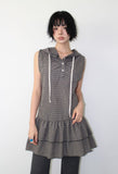 BREEZY CHECK HOOD DRESS