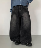 Keshu Summer Washing Denim Wide Pants