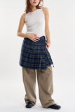 Tartan check frill wrap skirt