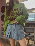 On Me Pleats Denim Skirt