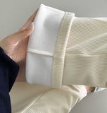Corduroy Brushed Long Bootcut Banding Pants