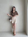 Verena V-neck Ribbed Knit