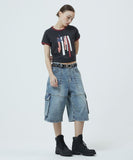 FLAG APPLIQUE RINGER CROP TEE