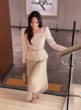 Roche Square Peplum Tweed Jacket