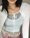 Poha Boucle Knit Hood Bolero Cardigan