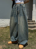 Fit String Banded Balloon Denim Pants