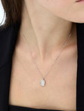 Essence Silver (W) Lab Diamond Double Room Pave Necklace