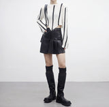 Razen Buckle Leather Skirt