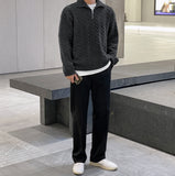 Enti brushed semi-wide slacks