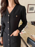Aillo V-neck tweed one piece