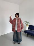 [unisex] Lilky Pocket Check Over Shirt