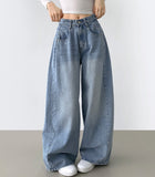 Cut Line Vintage Balloon Wide Denim Pants
