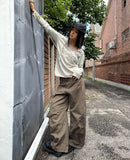 Juri Cut Pintuck Balloon Cotton Long Pants