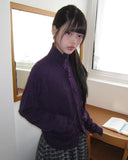 Hern High Neck Button Knit Cardigan