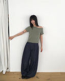 Sasha Stud Rivet Unbalanced Off-Shoulder Short Sleeve T-Shirt