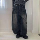 Kyopa cut brushed denim wide pants