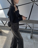 Uku Wash Denim Wide Pants