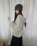 Lyle Mohair Hooded Knit Cardigan