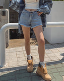 Cutting Waist Shorts Denim Pants