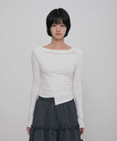 Layered Draped One-Shoulder Long Sleeve