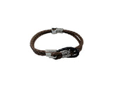 Comb leather double bracelet