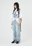 Flower spray printing over t-shirt