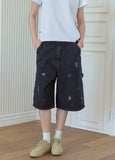 Mushroom Stitch Bermuda Denim Pants