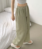Stripe Banding Wide Pants