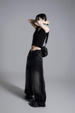 Ribbon string Vneck knit