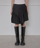 Asymmetrical Draped Layered Skirt