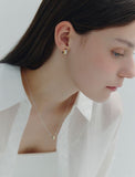Champagne Full Moon Silver (C) Duo Earrings S