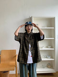 Bemer Check Cap Hood Short Sleeve Shirt