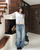 Tove Vintage Damaged Denim Pants