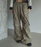 Bendy Zipper Diagonal Pocket Cargo Pants