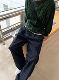 Slab Detail Wide Denim
