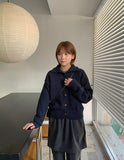 Taolli Crop Collar Knit Cardigan