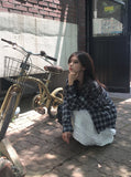 [MADE] Riche Over Boxy Check Long Sleeve Wrinkle Shirt