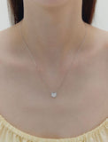[Premium Plating] Essence AB(W) Pudding Heart Pave Necklace