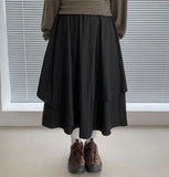 Pitco Cotton Unbalanced Banding Long Skirt