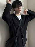Cotton waffle pocket cardigan