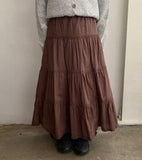 Bodel Frill Lace Banding Long Skirt