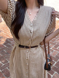 Kenner Seersucker Puff Stripe Long One Piece (Belt Set)